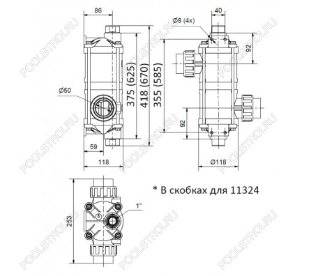 Теплообменник HI-TEMP. 40 кВт. корпус пластик. спираль Титан. Pahlen