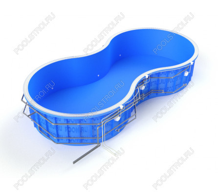 Полипропиленовый бассейн София max. 10х3.5х1.7. без лестницы. переливной. . 5 мм